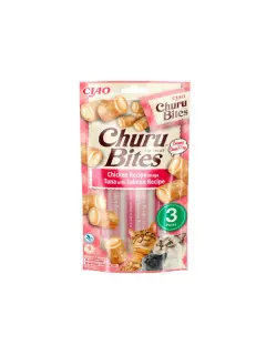 CHURU BITES SNACK  RECETA DE POLLO CON ATÚN Y SALMÓN (3x10G)