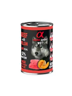 ALPHA SPIRIT COMIDA HÚMEDA DE TERNERA CON MELÓN (400g)