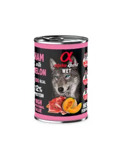 ALPHA SPIRIT COMIDA HÚMEDA DE JAMÓN CON MELÓN (400g)