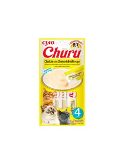 CHURU SNACK DE POLLO CON QUESO (4x14G)