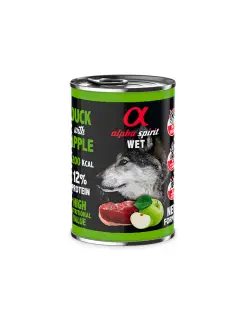 ALPHA SPIRIT COMIDA HÚMEDA DE PATO Y MANZANA VERDE (400g)