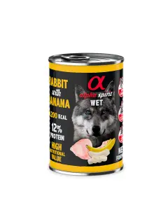ALPHA SPIRIT COMIDA HÚMEDA DE CONEJO CON PLÁTANO (400g)