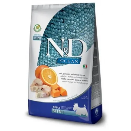 FARMINA N&D OCEAN ADULTO MINI BACALAO, CALABAZA Y NARANJA