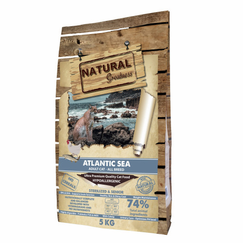 NATURAL GREATNESS ATLANTIC SEA GATOS ESTERILIZADOS, SENIOR Y ADULTOS