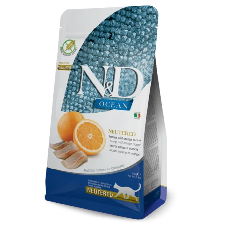 FARMINA N&D OCEAN ESTERILIZADO ARENQUE Y NARANJA