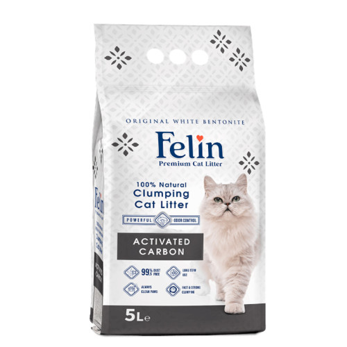 FELIN ARENA DE BENTONITA BLANCA CON CARBÓN ACTIVO