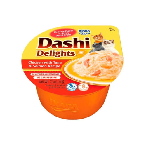 DASHI DELIGHTS POLLO, ATÚN Y SALMÓN PARA GATOS (70g)